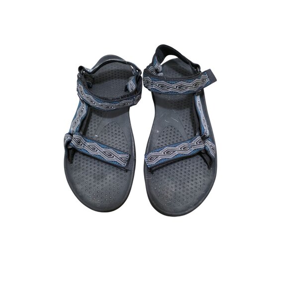 Teva Men's Hiking Adjustable Strap Sandals Black/Blue Size 12 - Picture 1 of 10